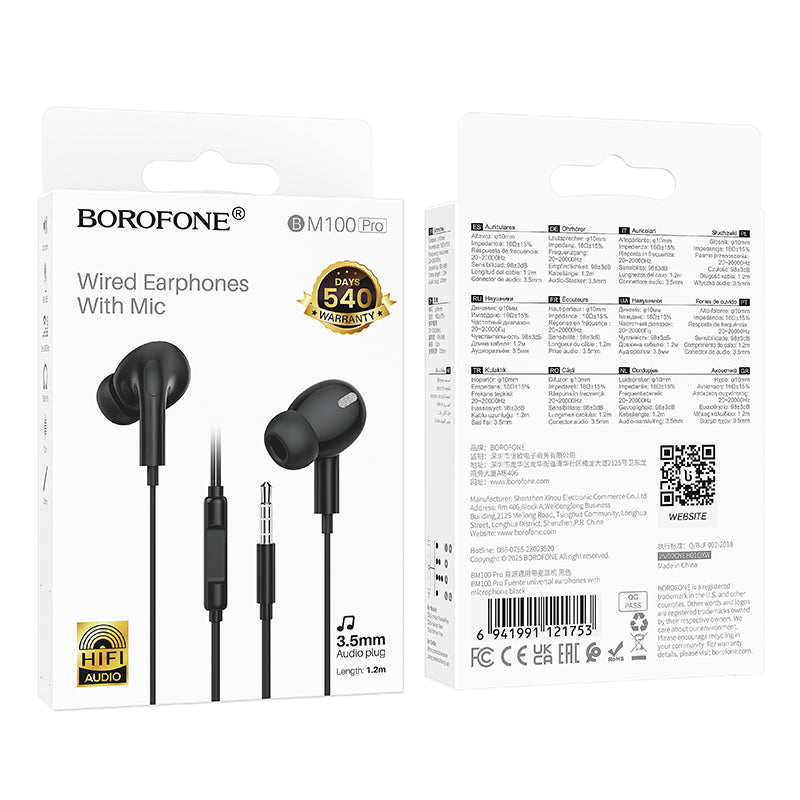 Audífonos Borofone BM100 Pro con Micrófono Jack 3.5mm