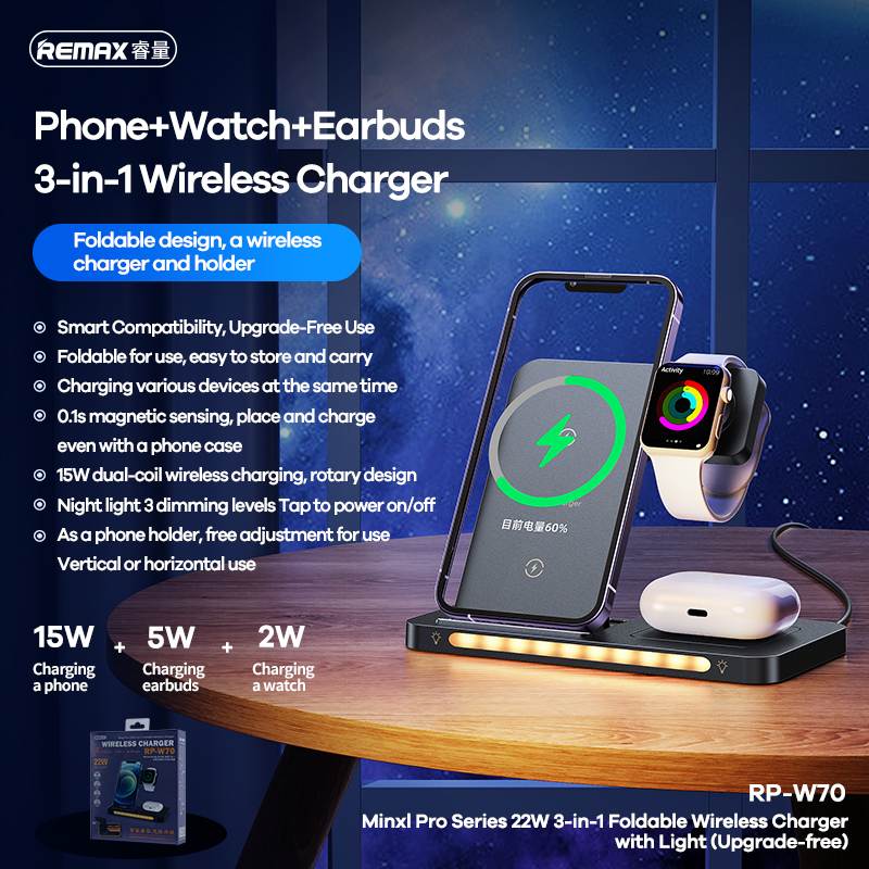 REMAX RP-W70 – Cargador Inalámbrico Rápido (Wireless Charger)