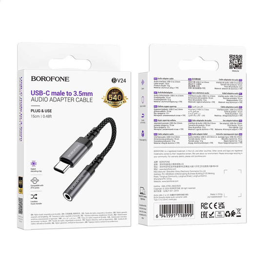 Adaptador BOROFONE BV24 De USB-C a Jack 3.5mm