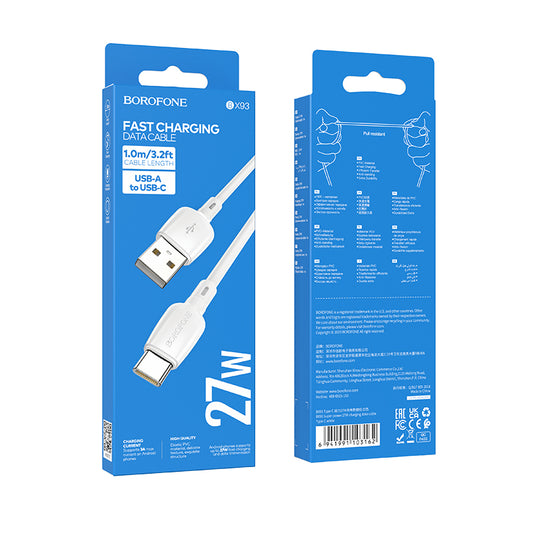Cable Tipo C de Carga Rápida BX93 BLANCO, 27W