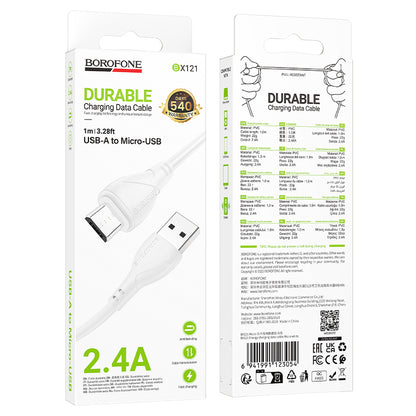 Cable BX121 USB-V8 (Micro USB) Blanco
