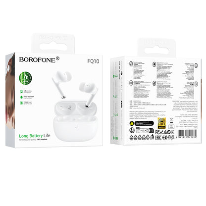 Audífonos Bluetooth Borofone FQ10 Blancos  Batería Larga Duración