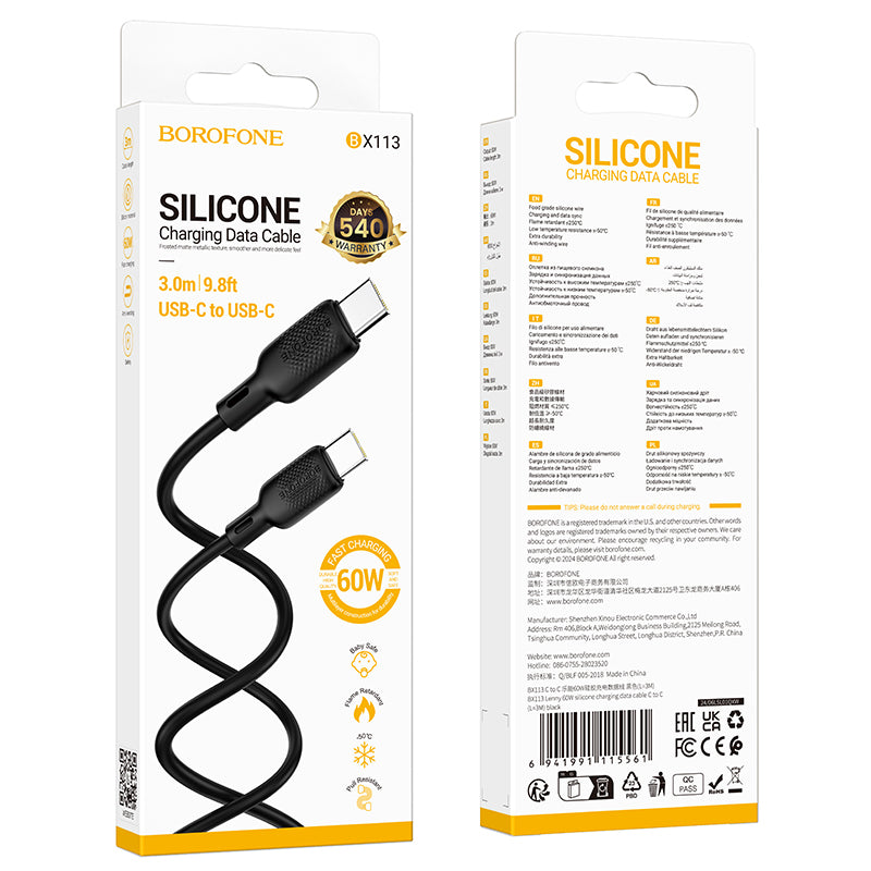 Cable de Datos Borofone BX113 USB-C a C 60W