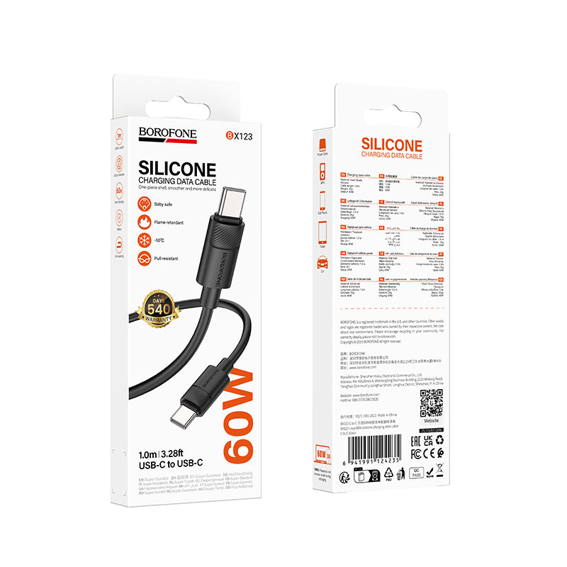 Cable USB-C a C 60W 3A 1M Bofone BX123