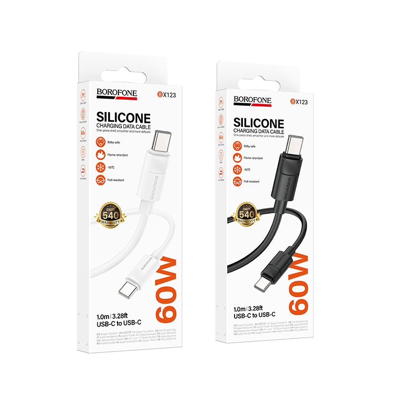 Cable USB-C a C 60W 3A 1M Bofone BX123