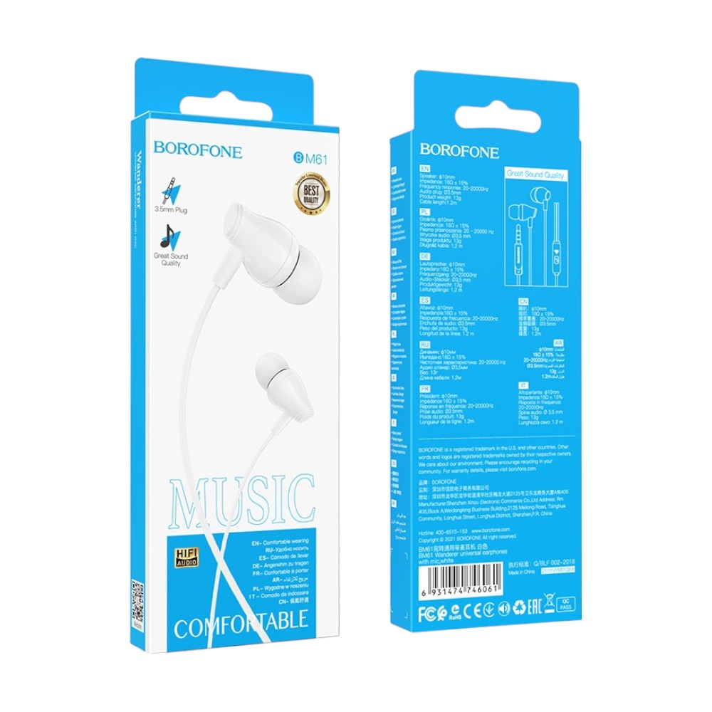 Audífonos BOROFONE BM61 Blanco