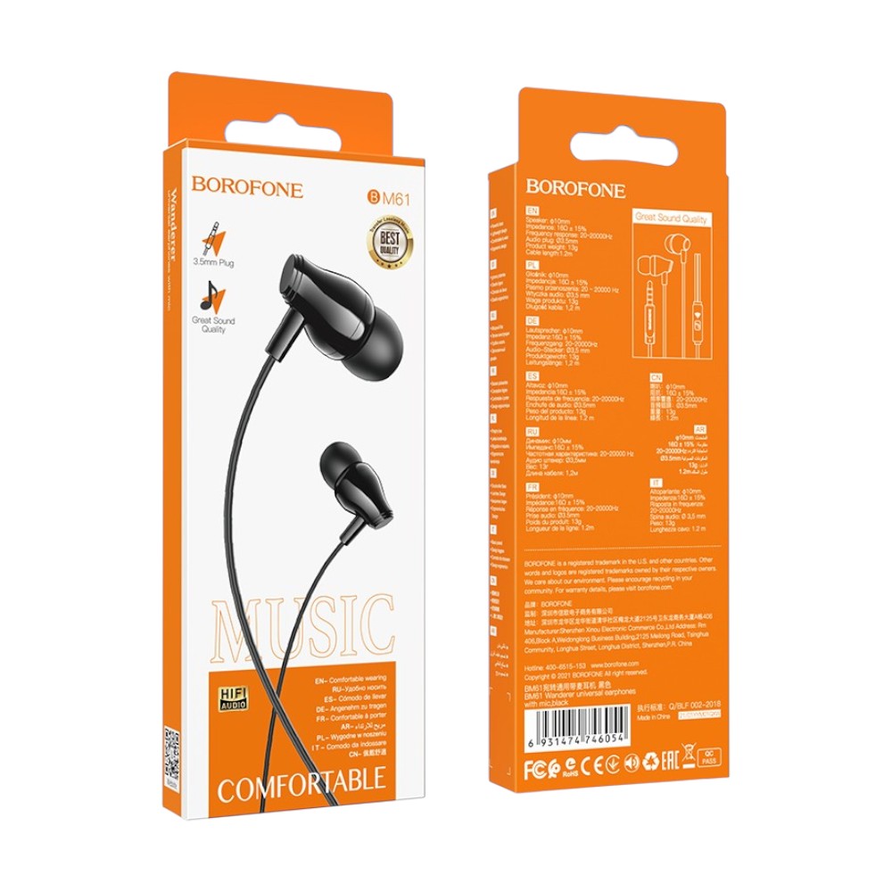 Audífonos BOROFONE BM61 Negro