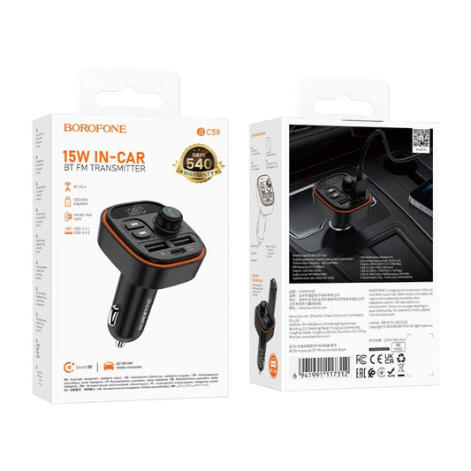 Transmisor FM con Cargador de Auto 19W - BOROFONE BC59