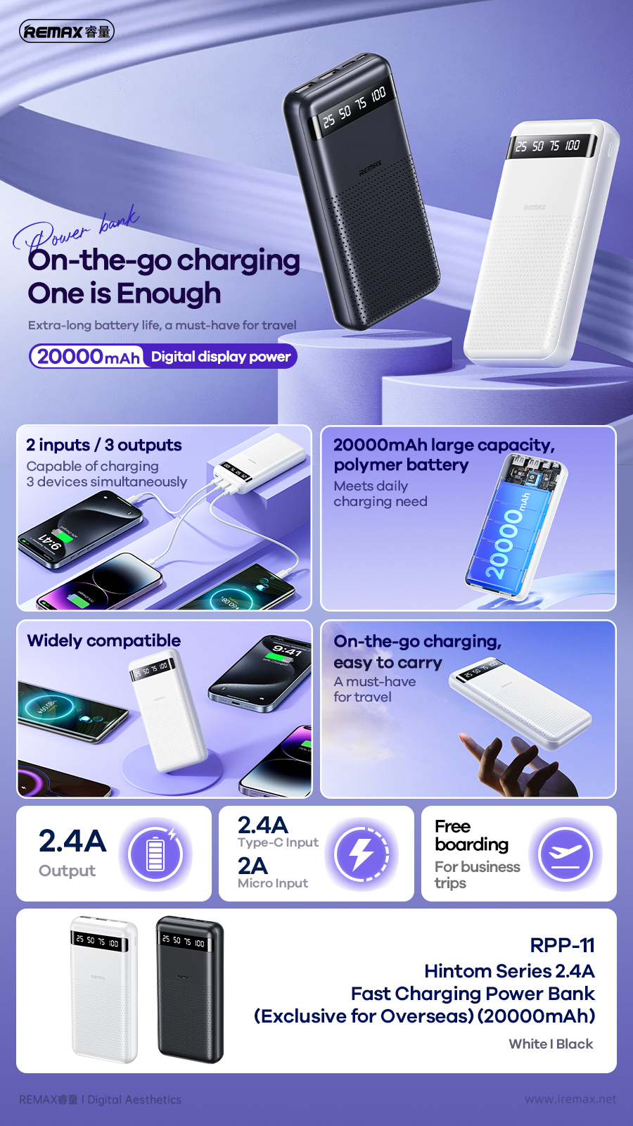 Power Bank Remax RPP-11 - Color Blanco