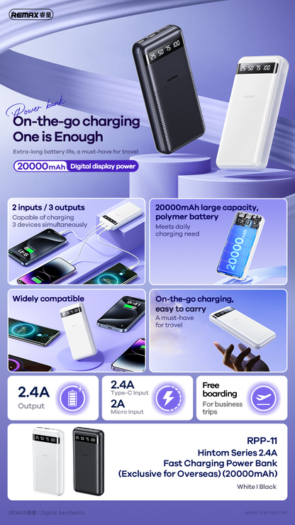 Power Bank Remax RPP-11 - Color Blanco