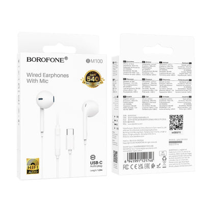 Audífonos Borofone BM100 Max con Micrófono USB-C - Blanco