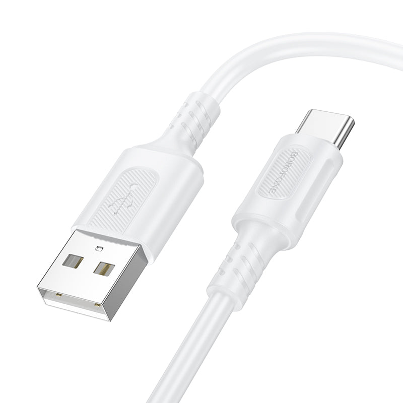 Cable Carga Rápida Borofone BX111 Blanco USB-A a USB-C 3.0A