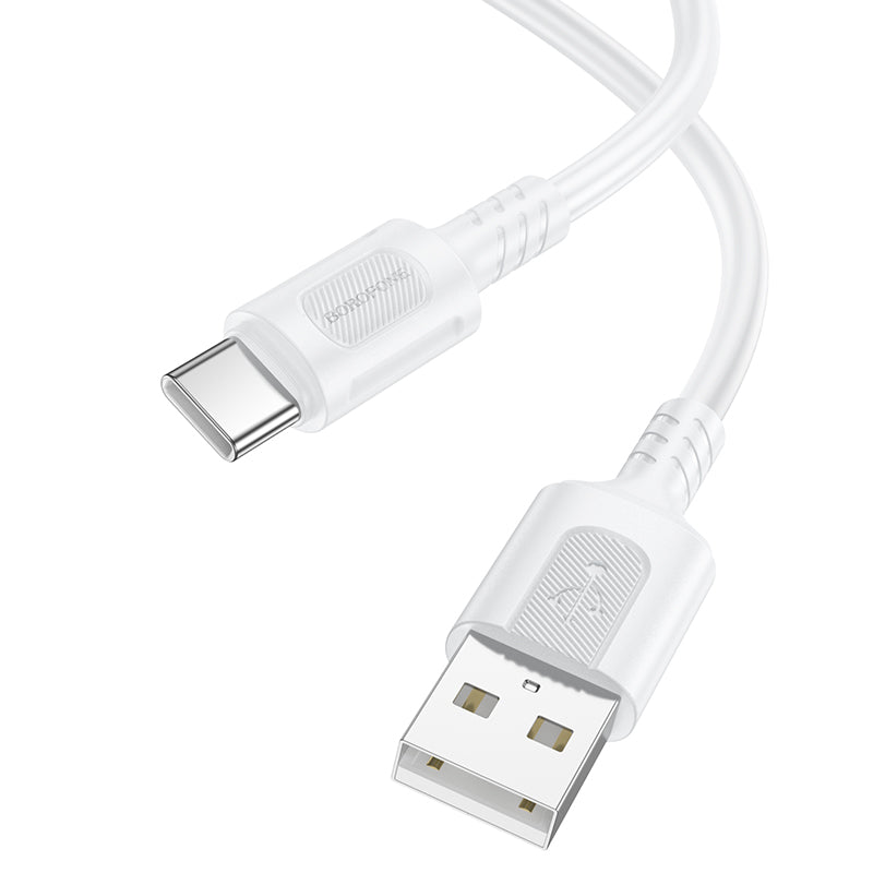 Cable Carga Rápida Borofone BX111 Blanco USB-A a USB-C 3.0A