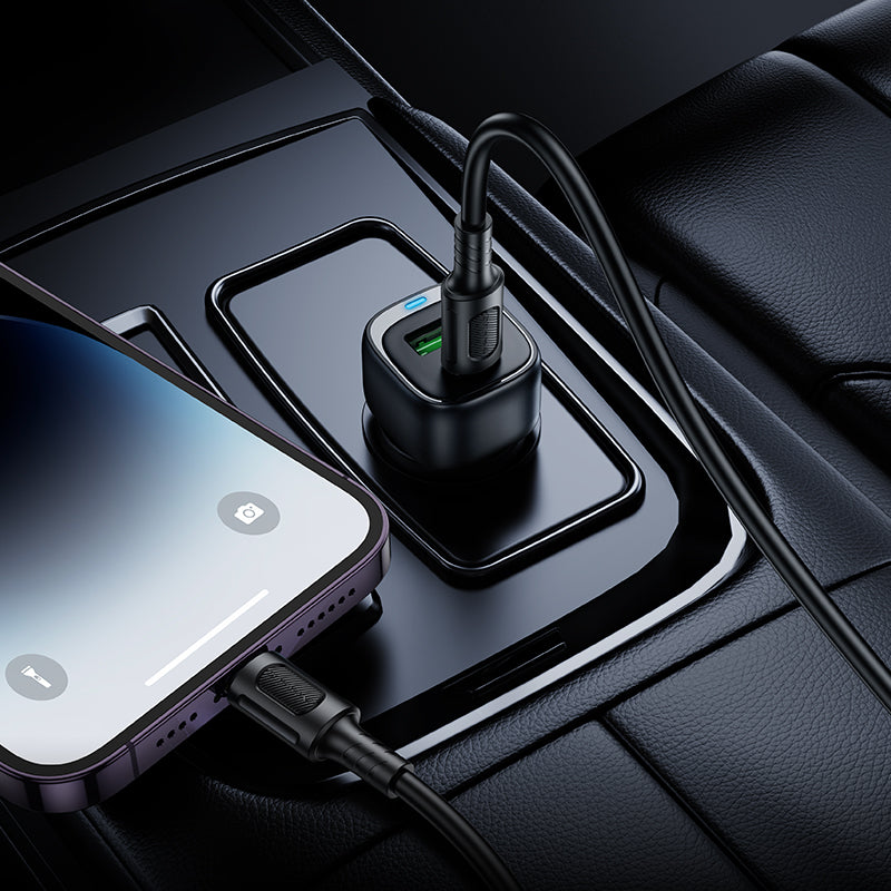 Cargador de Auto Dual Port (USB-C + USB-A, hasta 38 W) - Borofone BZ34B