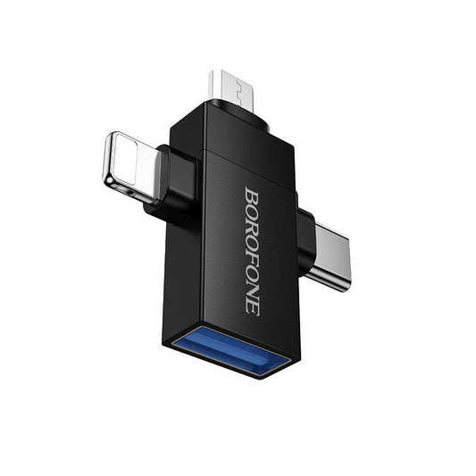 Adaptador Multi Puerto USB-A a USB-C / IPH / V8 (Micro USB)