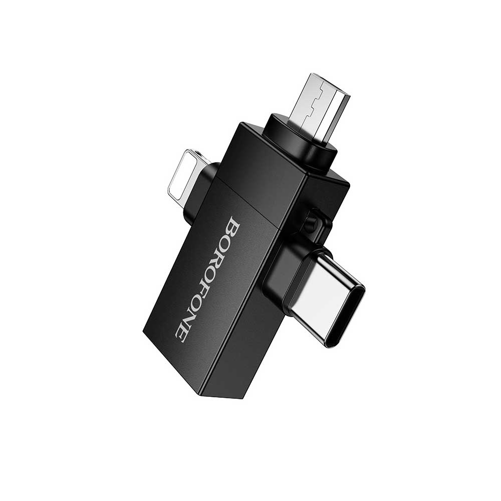 Adaptador Multi Puerto USB-A a USB-C / IPH / V8 (Micro USB)