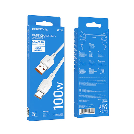 Cable tipo C de Carga rapida 100w 6A Max - BX93
