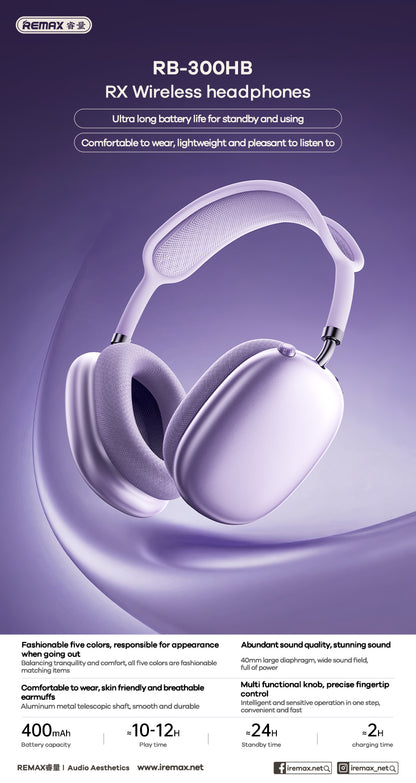 REMAX RB-300HB – Audífonos Bluetooth Over-Ear