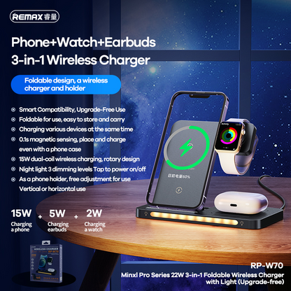 REMAX RP-W70 – Cargador Inalámbrico Rápido (Wireless Charger)