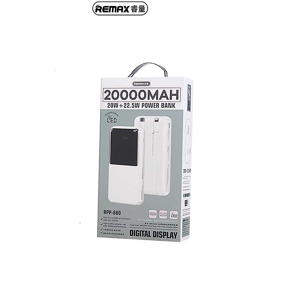 Power Bank Remax RPP-680 - Color Blanco