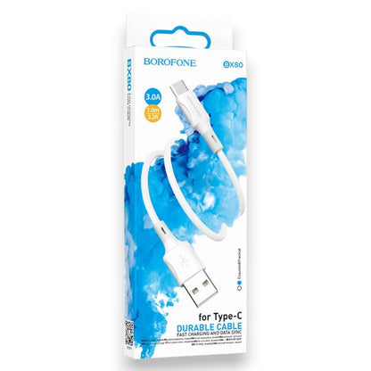 CABLE CARGA RAPIDA BX80 DE USB-C 3A - BLANCO