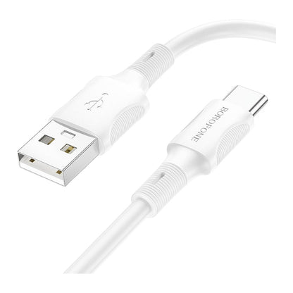 CABLE CARGA RAPIDA BX80 DE USB-C 3A - BLANCO