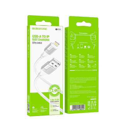 Cable BOROFONE BX101  USB-A para iPh (Blanco)  2.4A