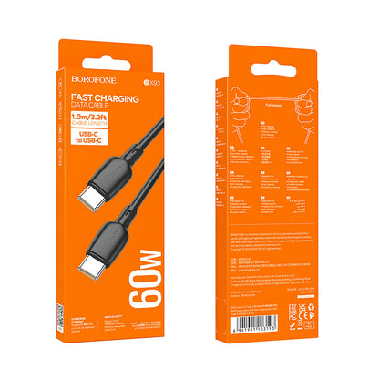 Cable Tipo C de Carga Rápida BX93 NEGRO, 60W - 3A