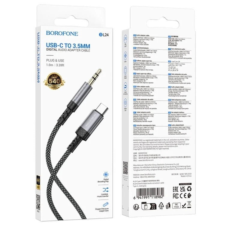 Cable de Audio Borofone BL24  Compatible para USB-C