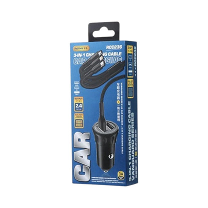 Cargador de Auto Remax RCC236 con Cable 3 en 1